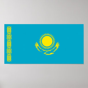 Flagge Kasachstan Poster