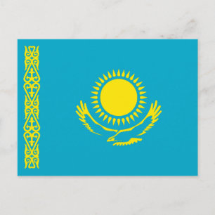 Flagge Kasachstan Postkarte