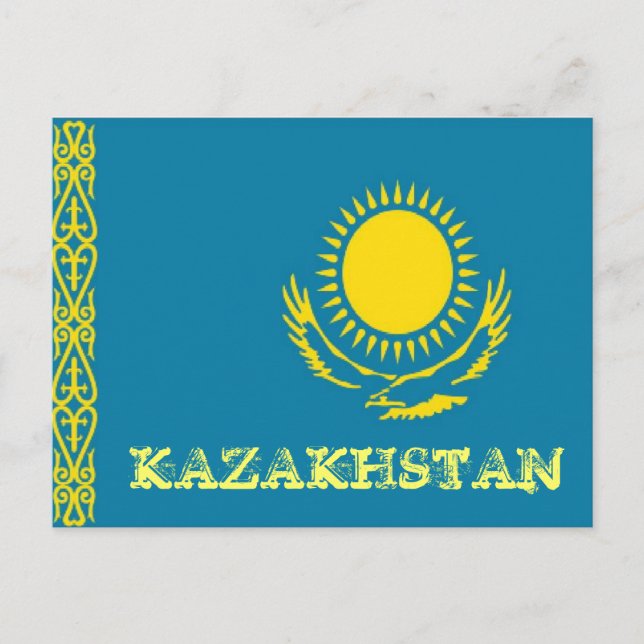 Flagge Kasachstan Postkarte (Vorderseite)