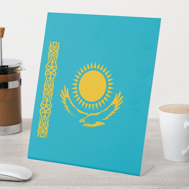 Flagge Kasachstan Sockelschild (In Situ)