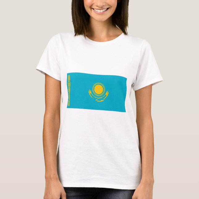 Flagge Kasachstan T-Shirt (Vorderseite)