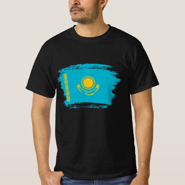 Flagge Kasachstan T-Shirt (Vorderseite)