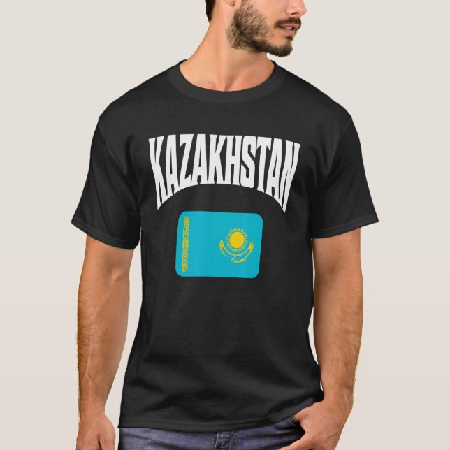 Flagge Kasachstan T-Shirt (Vorderseite)