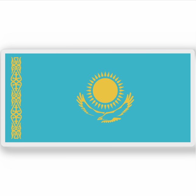 Flagge Kasachstans Aufkleber (Vorderseite)