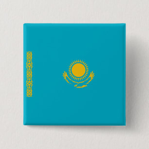 Flagge Kasachstans Button