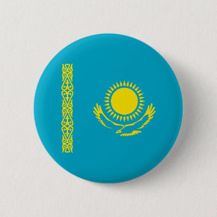 Flagge Kasachstans Button