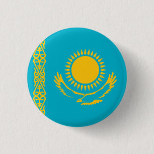 Flagge Kasachstans Button