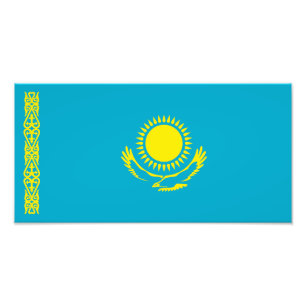Flagge Kasachstans Fotodruck