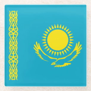 Flagge Kasachstans Glasuntersetzer