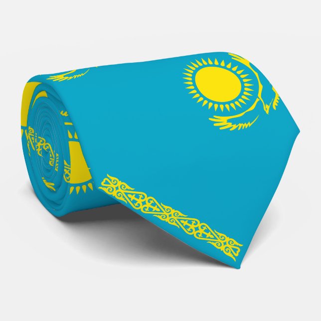 Flagge Kasachstans Krawatte (Gerollt)