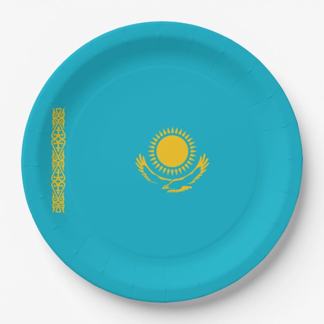 Flagge Kasachstans Pappteller (Vorderseite)