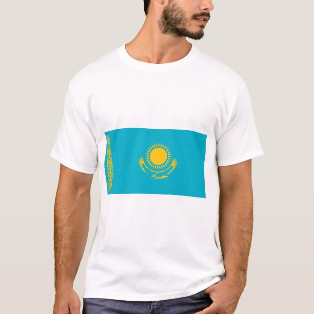Flagge Kasachstans T-Shirt (Vorderseite)