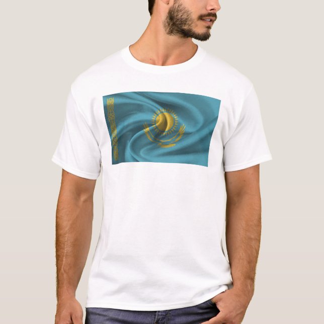 Flagge Kasachstans T-Shirt (Vorderseite)