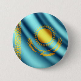 Flagge Kasachstans wellenartig bewegender pinback Button