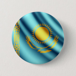 Flagge Kasachstans wellenartig bewegender pinback Button