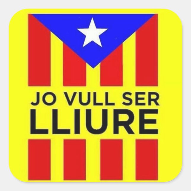 Flagge Katalanischer Estelada Quadratischer Aufkleber (Vorderseite)