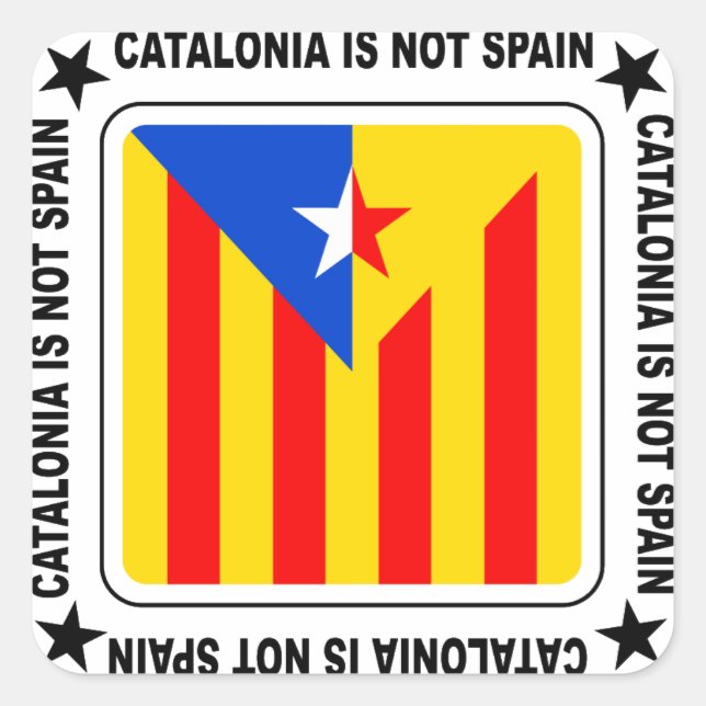 Flagge Katalanischer Estelada Quadratischer Aufkleber (Vorderseite)