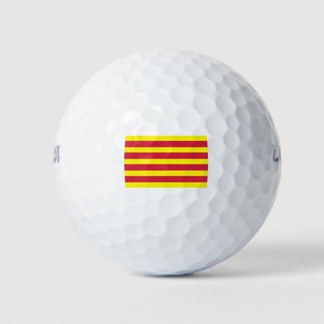 Flagge Kataloniens Golfball (Vorderseite)