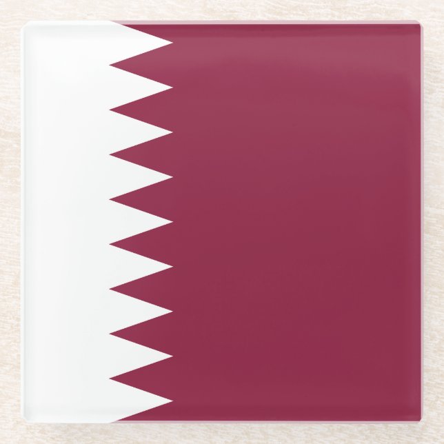 Flagge Katars Glasuntersetzer (Vorderseite)
