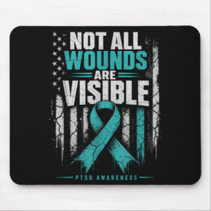 Flagge, keine Wunden sind sichtbar PTSD-Bewusstsei Mousepad