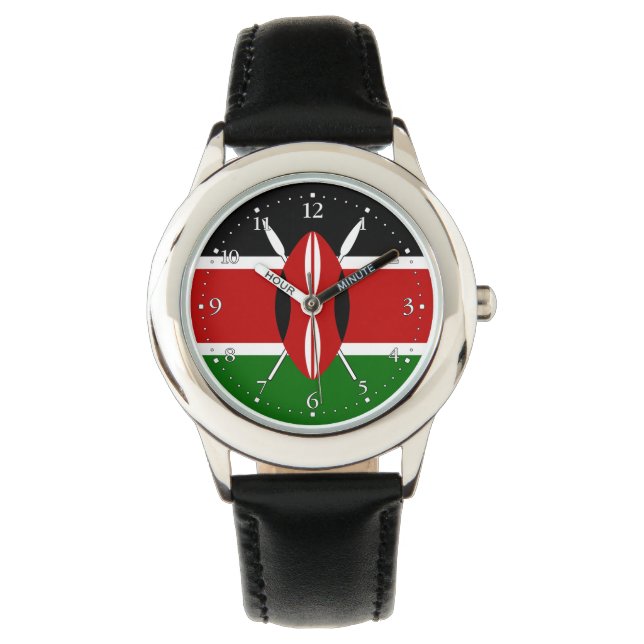 Flagge Kenias Armbanduhr (Vorderseite)