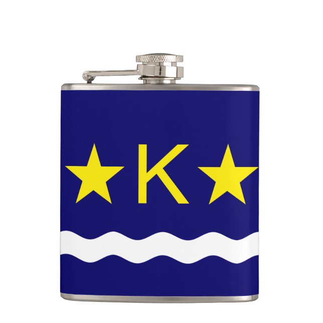 Flagge Kinshasa, Hip Flask im Kongo Flachmann (Vorderseite)