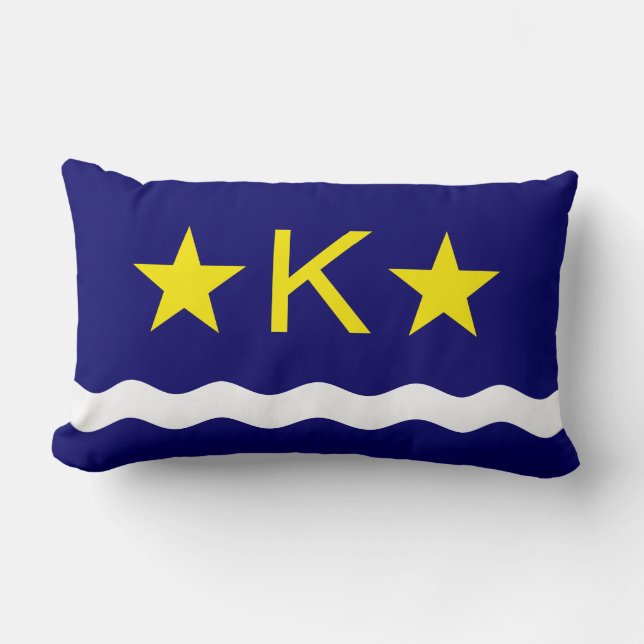 Flagge Kinshasa, Kongo Lumbar Pillow Lendenkissen (Vorderseite)
