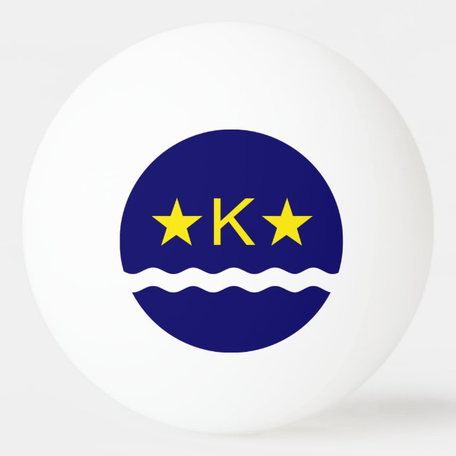 Flagge Kinshasa, Kongo Ping Pong Ball Tischtennisball (Vorderseite)