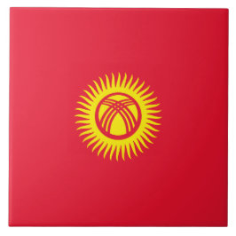 Flagge Kirgisistans Fliese