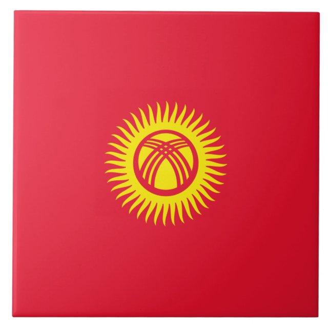 Flagge Kirgisistans Fliese (Vorderseite)