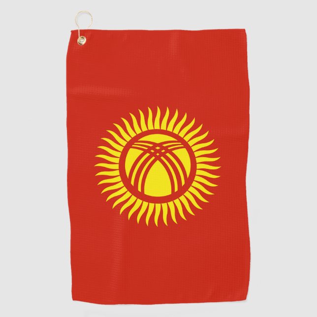 Flagge Kirgisistans Golfhandtuch (Vorderseite)
