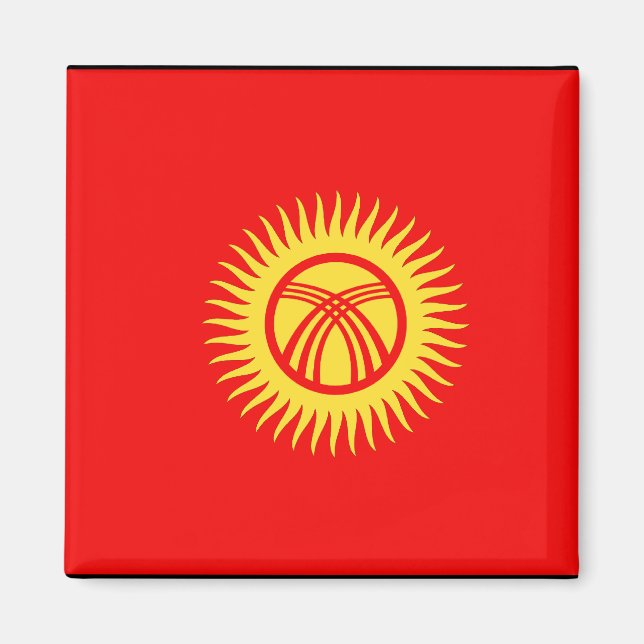 Flagge Kirgisistans Magnet (Vorne)