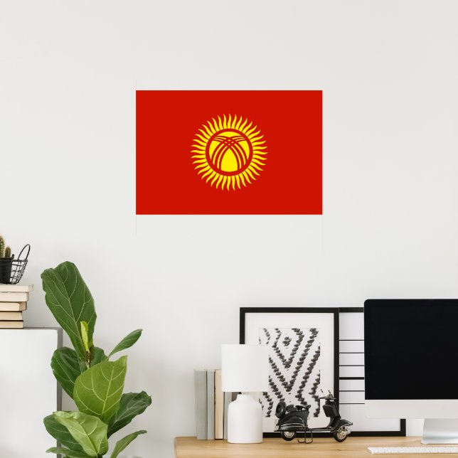 Flagge Kirgisistans Poster (Heimbüro)