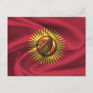 Flagge Kirgisistans Postkarte
