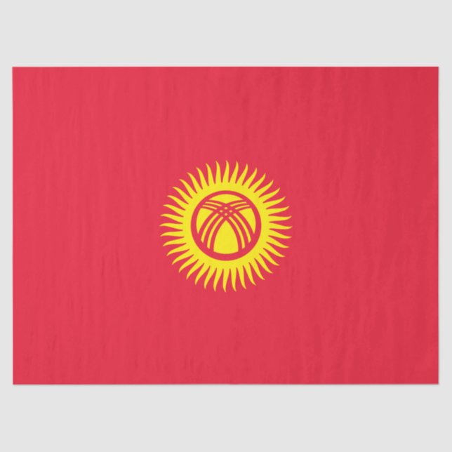 Flagge Kirgisistans Seidenpapier (Vorderseite)