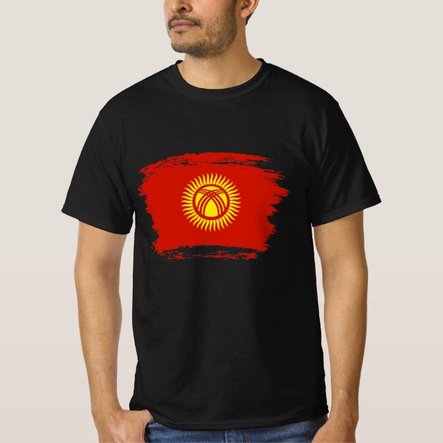 Flagge Kirgisistans T-Shirt (Vorderseite)
