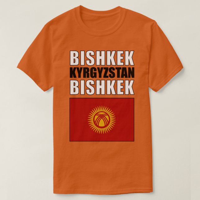 Flagge Kirgisistans T-Shirt (Design vorne)
