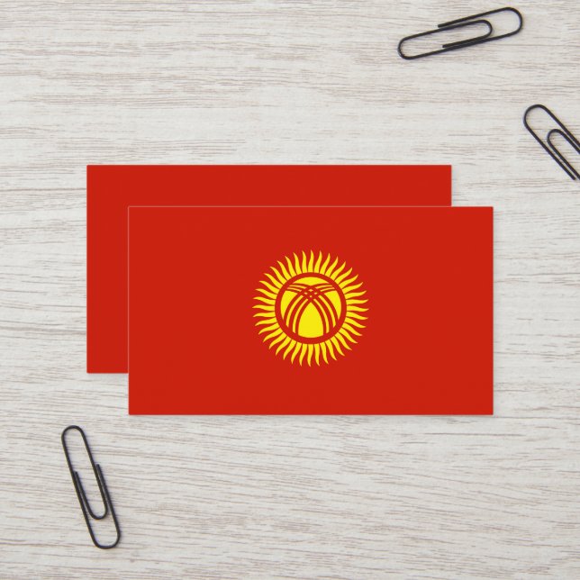 Flagge Kirgisistans Visitenkarte (Vorderseite/Rückseite Beispiel)