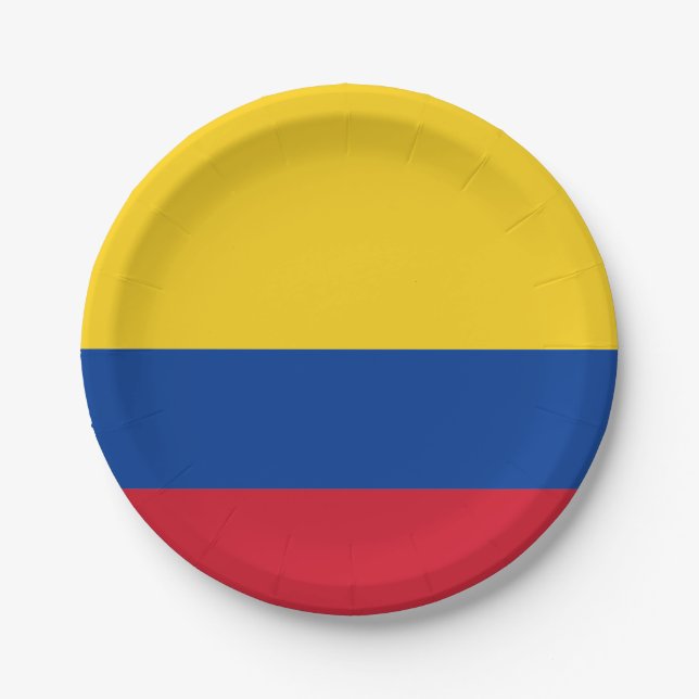 Flagge Kolumbiens - Bandera De Colombia Pappteller (Vorderseite)