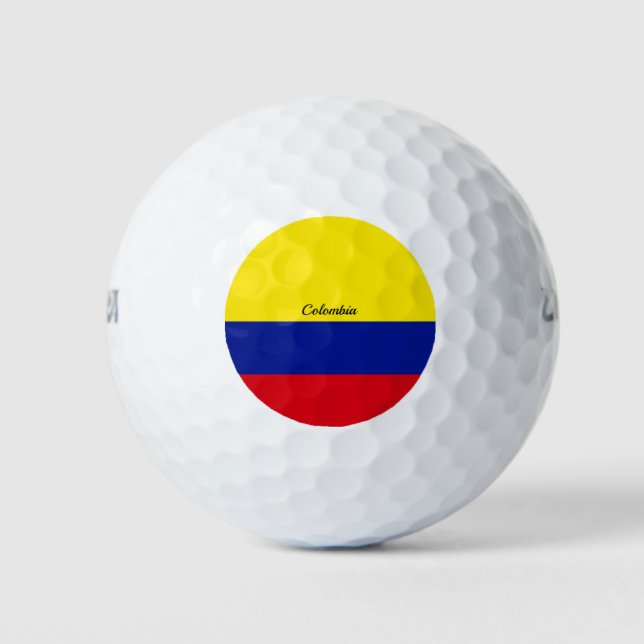 Flagge Kolumbiens, mit einem Gütezeichen versehen Golfball (Vorderseite)