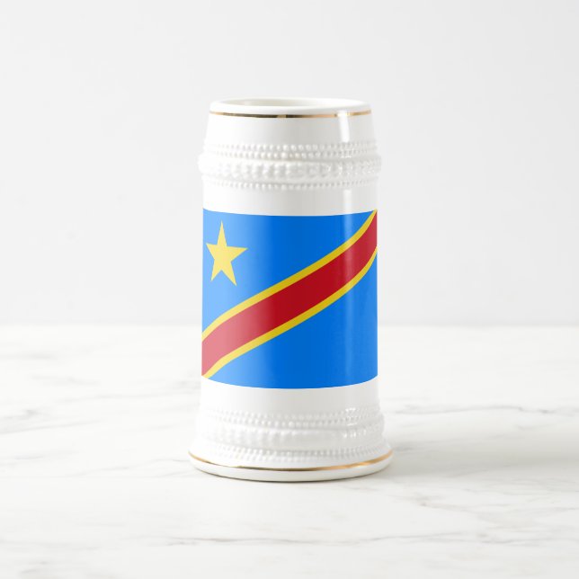 Flagge Kongo Kinshasa Bierglas (Mittel)