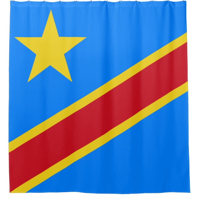 Flagge Kongo-Kinshasa Duschvorhang (Vorderseite)