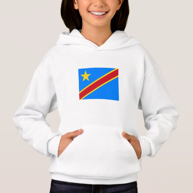 Flagge Kongo Kinshasa Hoodie (Vorderseite)