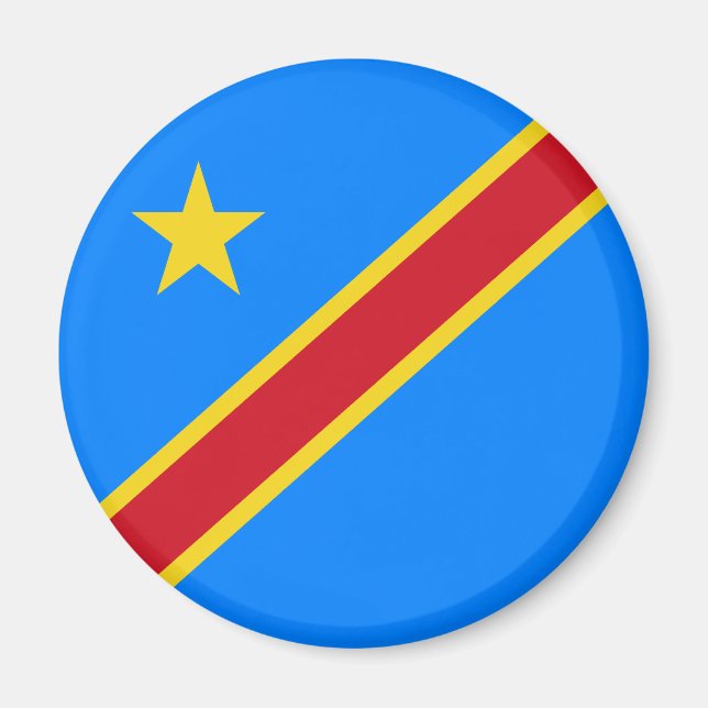 Flagge Kongo Kinshasa Magnet (Vorne)