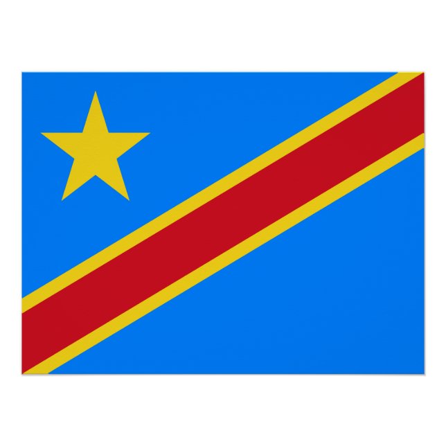 Flagge Kongo Kinshasa Poster (Vorderseite)