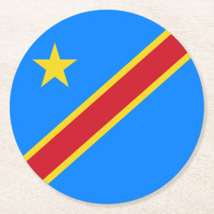 Flagge Kongo Kinshasa Runder Pappuntersetzer