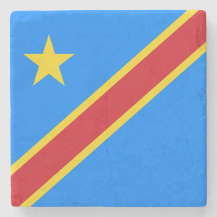 Flagge Kongo Kinshasa Steinuntersetzer