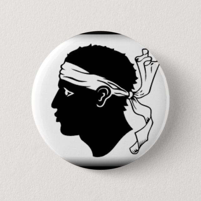 Flagge Korsikas (Frankreich) Button (Vorderseite)