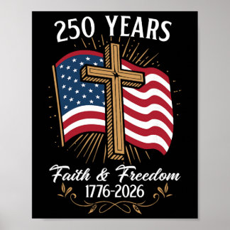 Flagge Kreuz Baum 250 Jahre Glaube und Freiheit 17 Poster