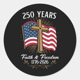 Flagge Kreuz Baum 250 Jahre Glaube Und Freiheit 17 Runder Aufkleber